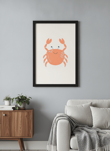 Modern wall art styled above a sofa in a neutral living room