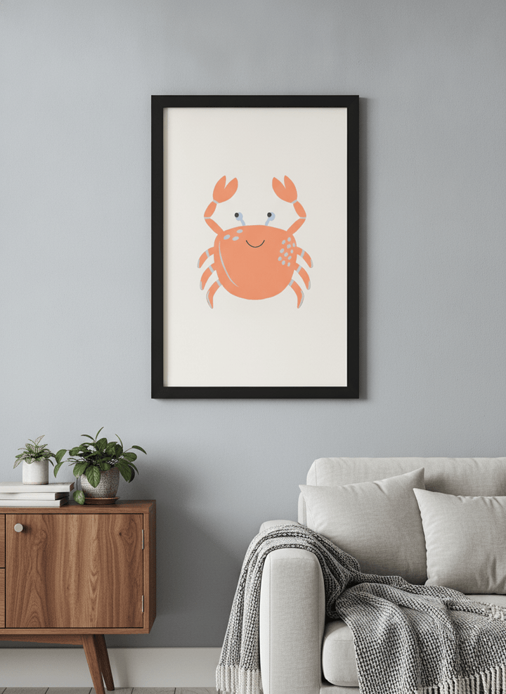 Modern wall art styled above a sofa in a neutral living room