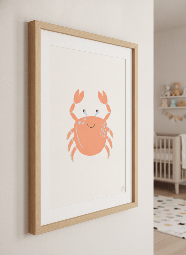 Soft neutral wall art styled in a serene nursery with pastel tones