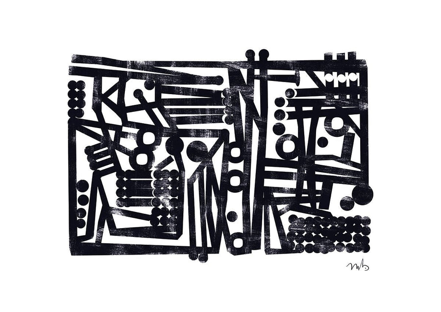 Crammed Maze Abstract Landscape Print by Maison Bootsy