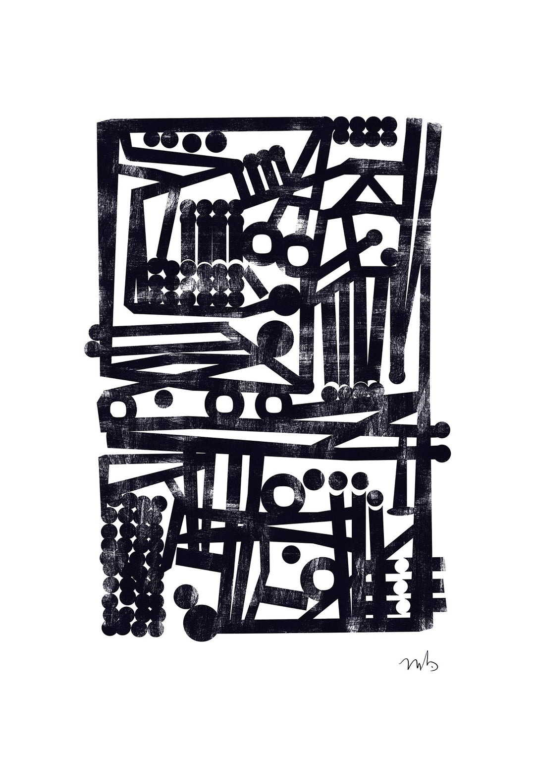 Crammed Maze Abstract Portrait Print by Maison Bootsy - Style My Wall