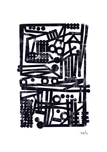 Crammed Maze Abstract Portrait Print by Maison Bootsy - Style My Wall, framed