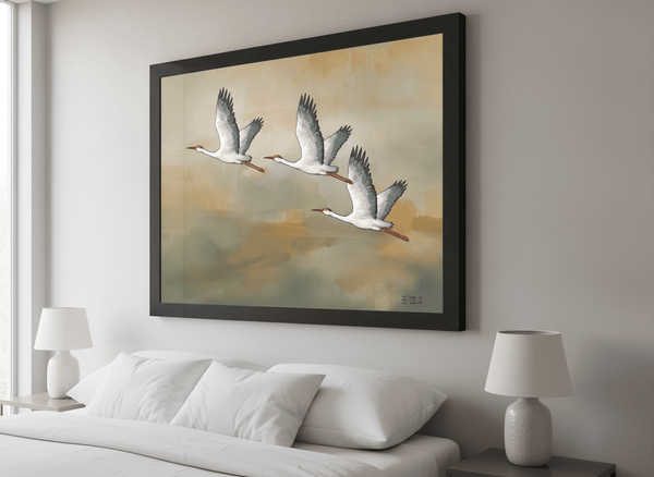 Cranes in Formation Flight By Mikoko