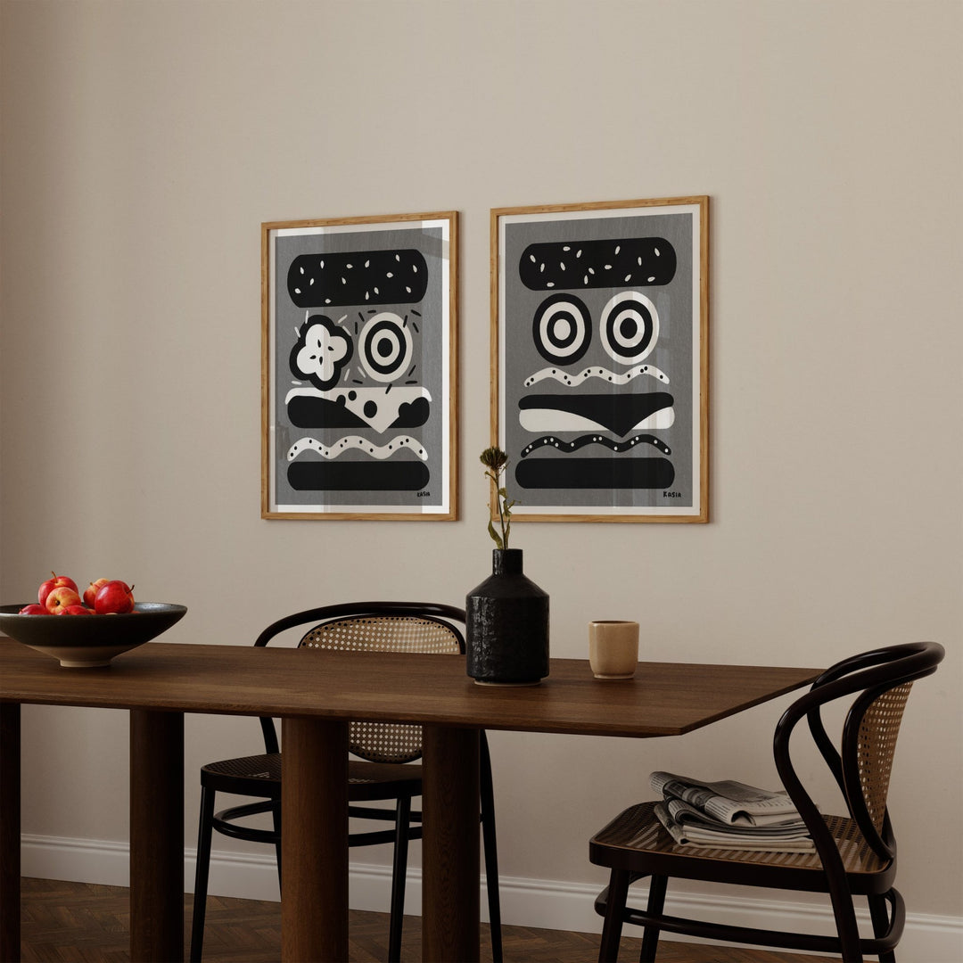 Cruella Dalmations Burger Set of 2 by Kasia Sykus wall - art - picture - poster