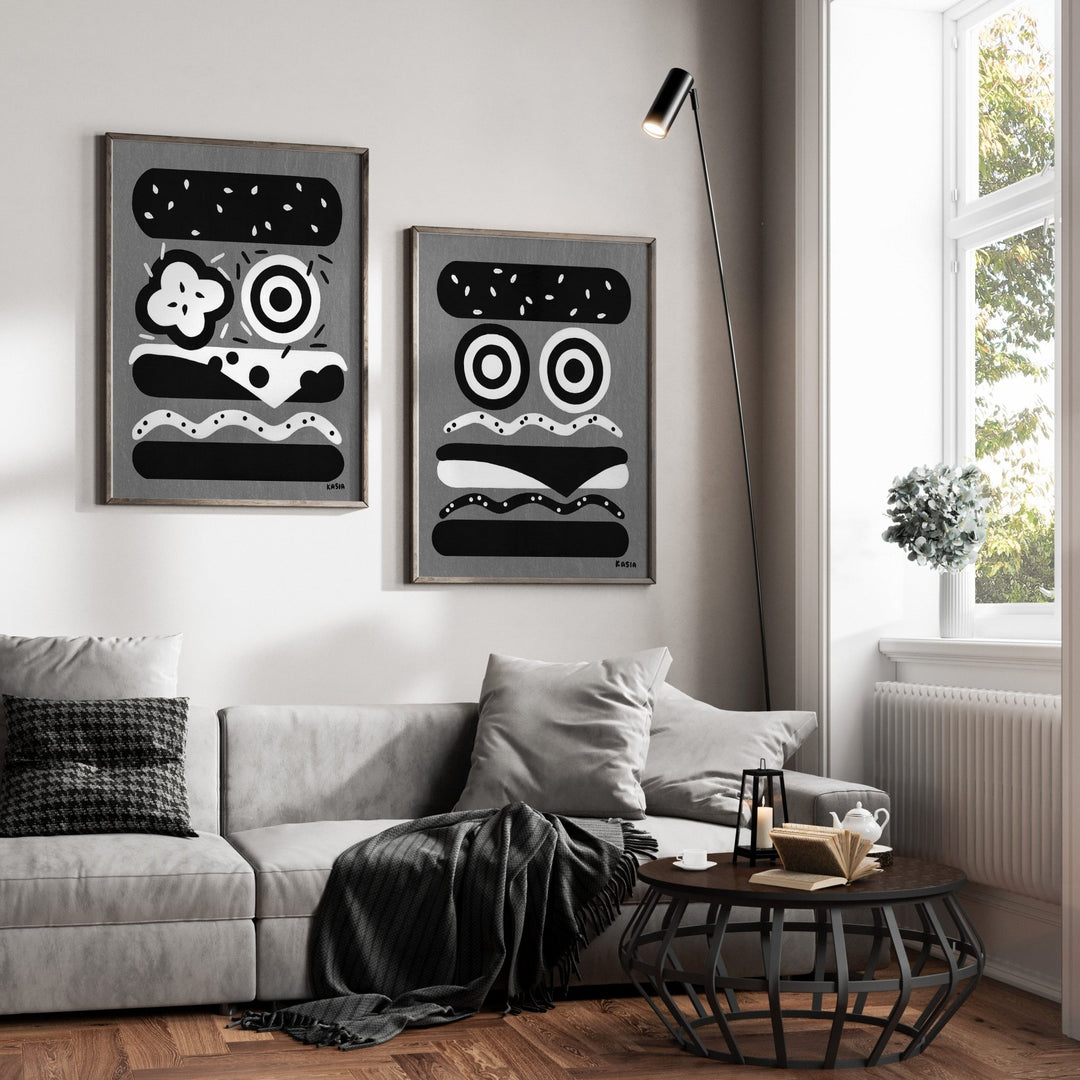 Cruella Dalmations Burger Set of 2 by Kasia Sykus wall - art - picture - poster