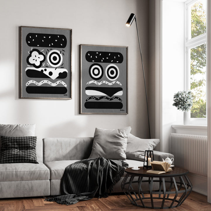 Cruella Dalmations Burger Set of 2 by Kasia Sykus wall - art - picture - poster