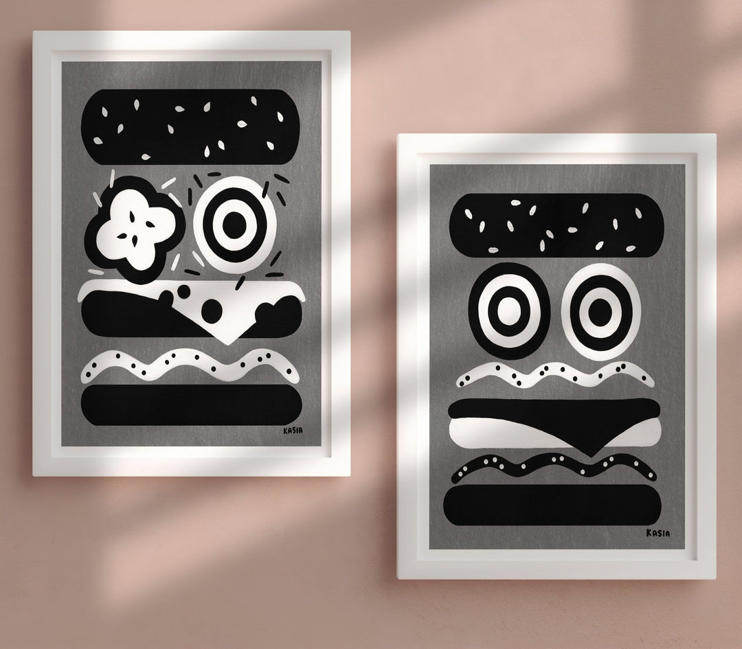 Cruella Dalmations Burger Set of 2 by Kasia Sykus wall - art - picture - poster