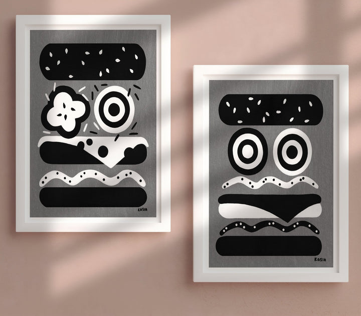 Cruella Dalmations Burger Set of 2 by Kasia Sykus wall - art - picture - poster