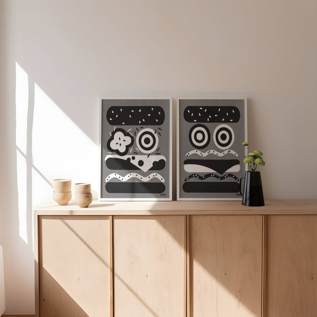 Cruella Dalmations Burger Set of 2 by Kasia Sykus wall - art - picture - poster