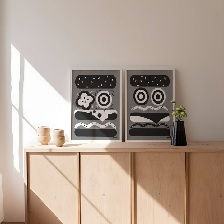 Cruella Dalmations Burger Set of 2 by Kasia Sykus wall - art - picture - poster