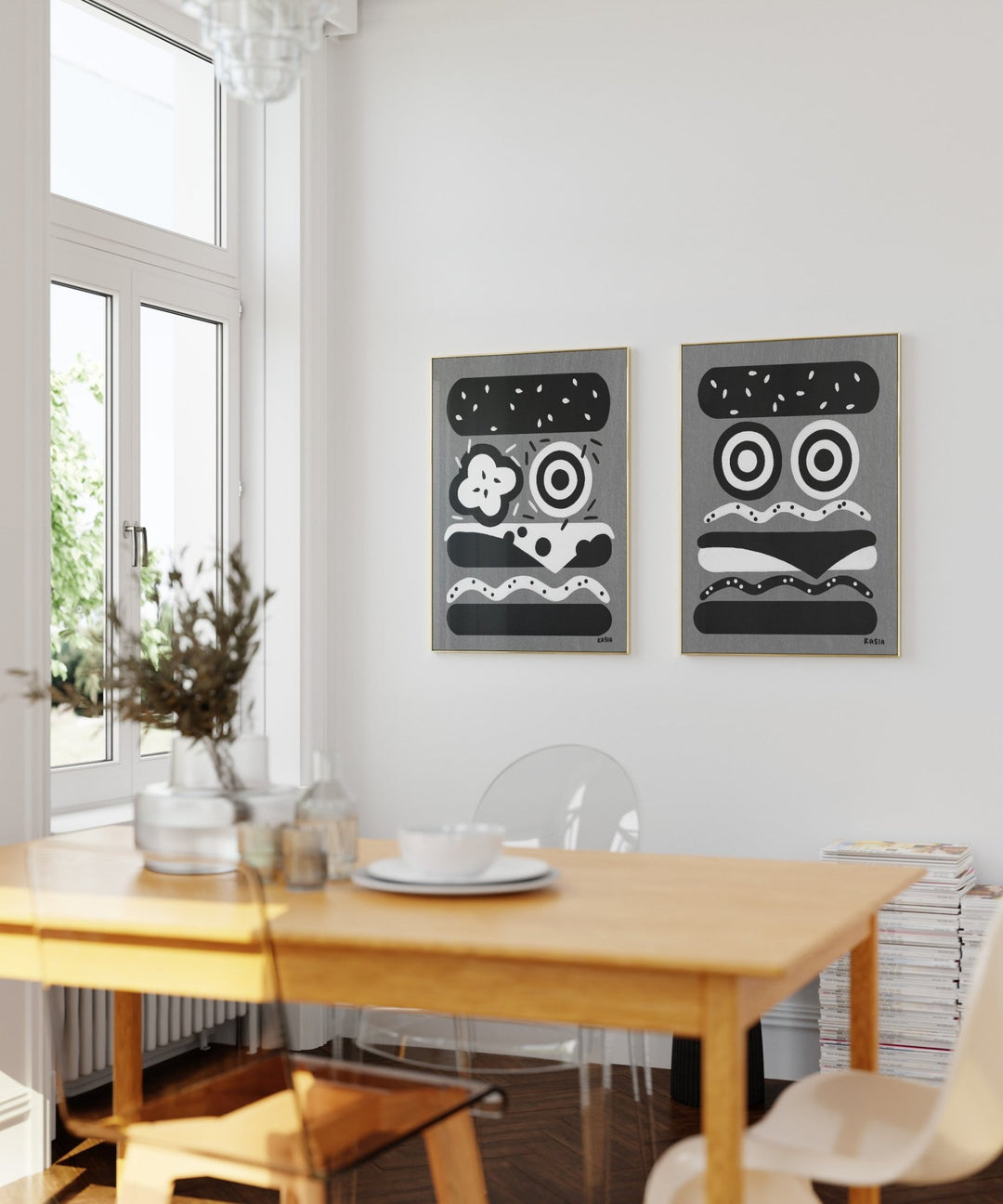 Cruella Dalmations Burger Set of 2 by Kasia Sykus wall - art - picture - poster