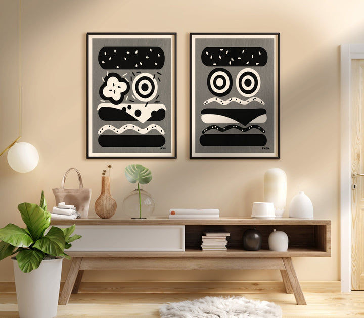 Cruella Dalmations Burger Set of 2 by Kasia Sykus wall - art - picture - poster