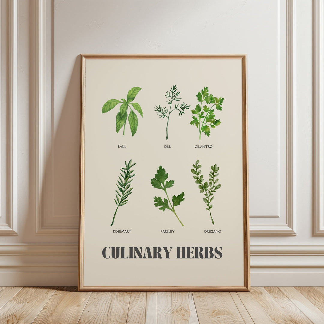 Culinary Herbs Green Kitchen Wall Art - Style My Wall