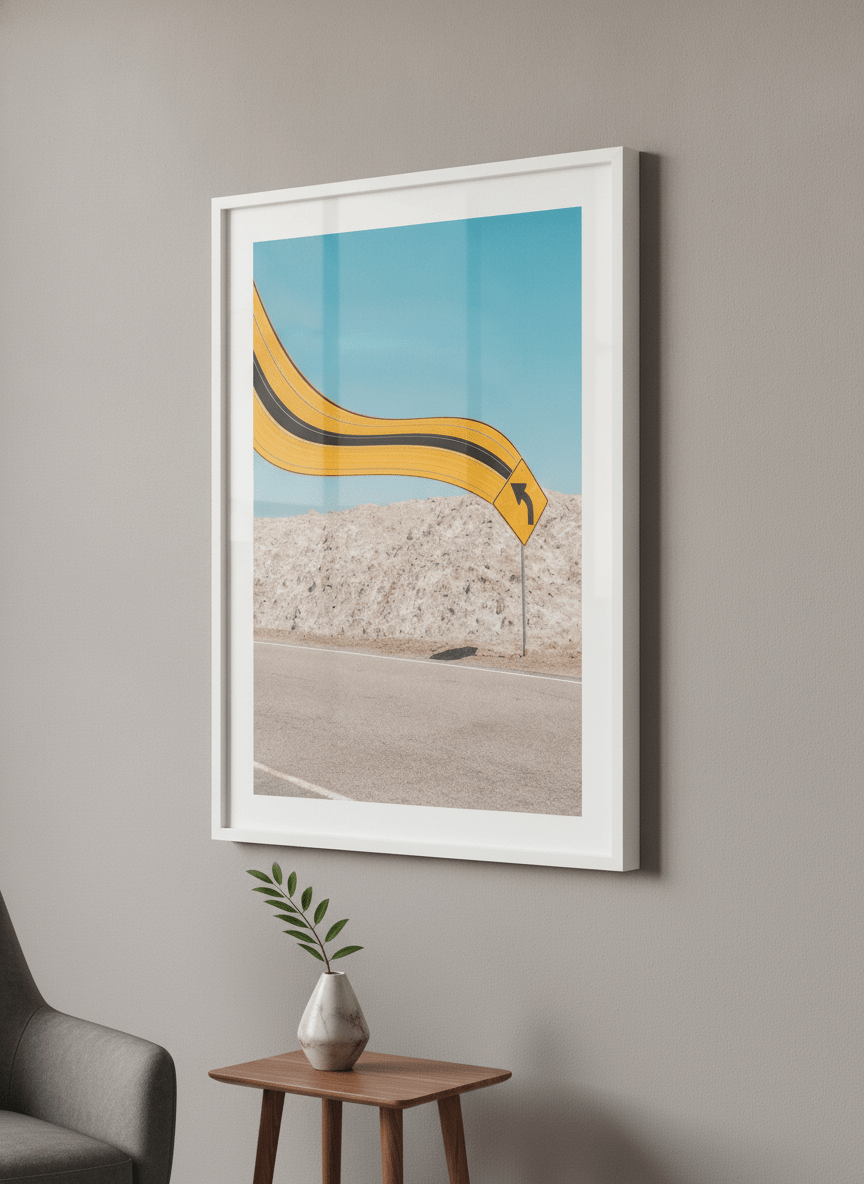 Contemporary wall art featured in a bright modern office workspace