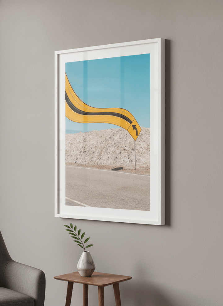 Contemporary wall art featured in a bright modern office workspace