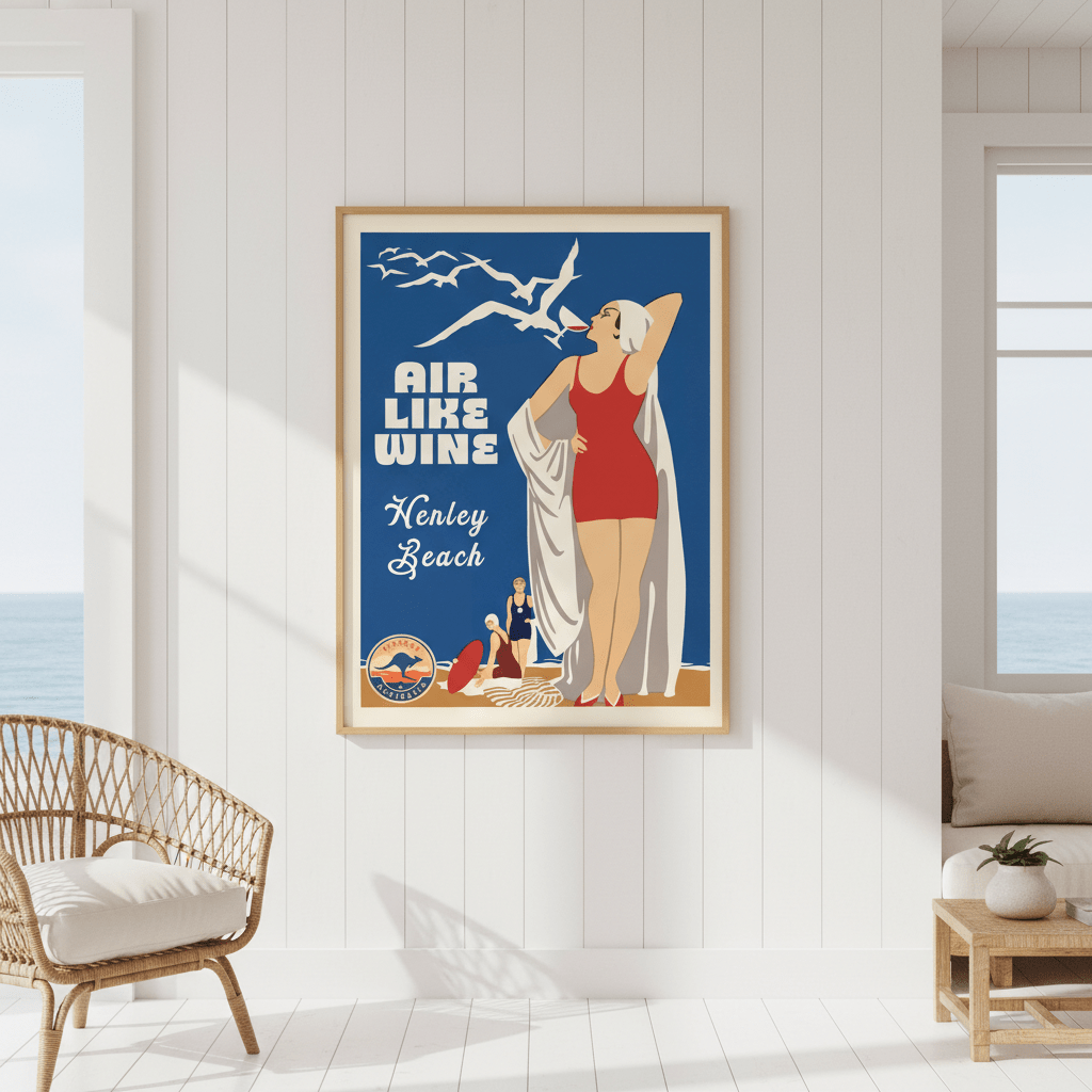 Custom Air Like Wine Retro Beach Personalised Print wall - art - picture - poster