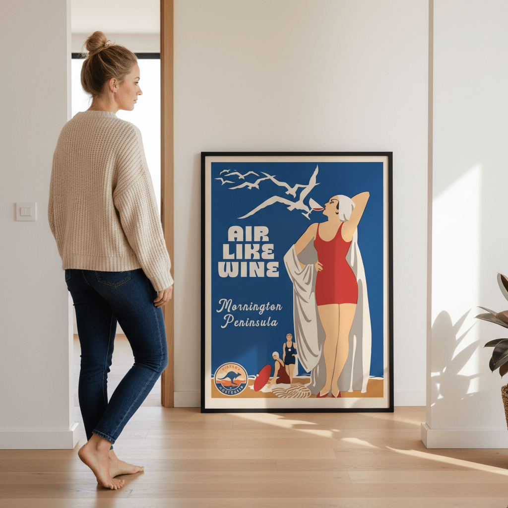 Custom Air Like Wine Retro Beach Personalised Print wall - art - picture - poster