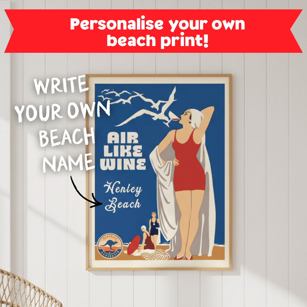 Custom Air Like Wine Retro Beach Personalised Print wall - art - picture - poster