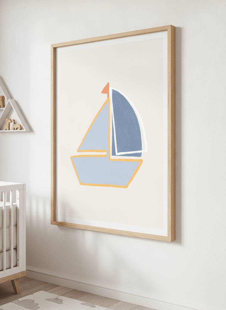 Soft neutral wall art styled in a serene nursery with pastel tones