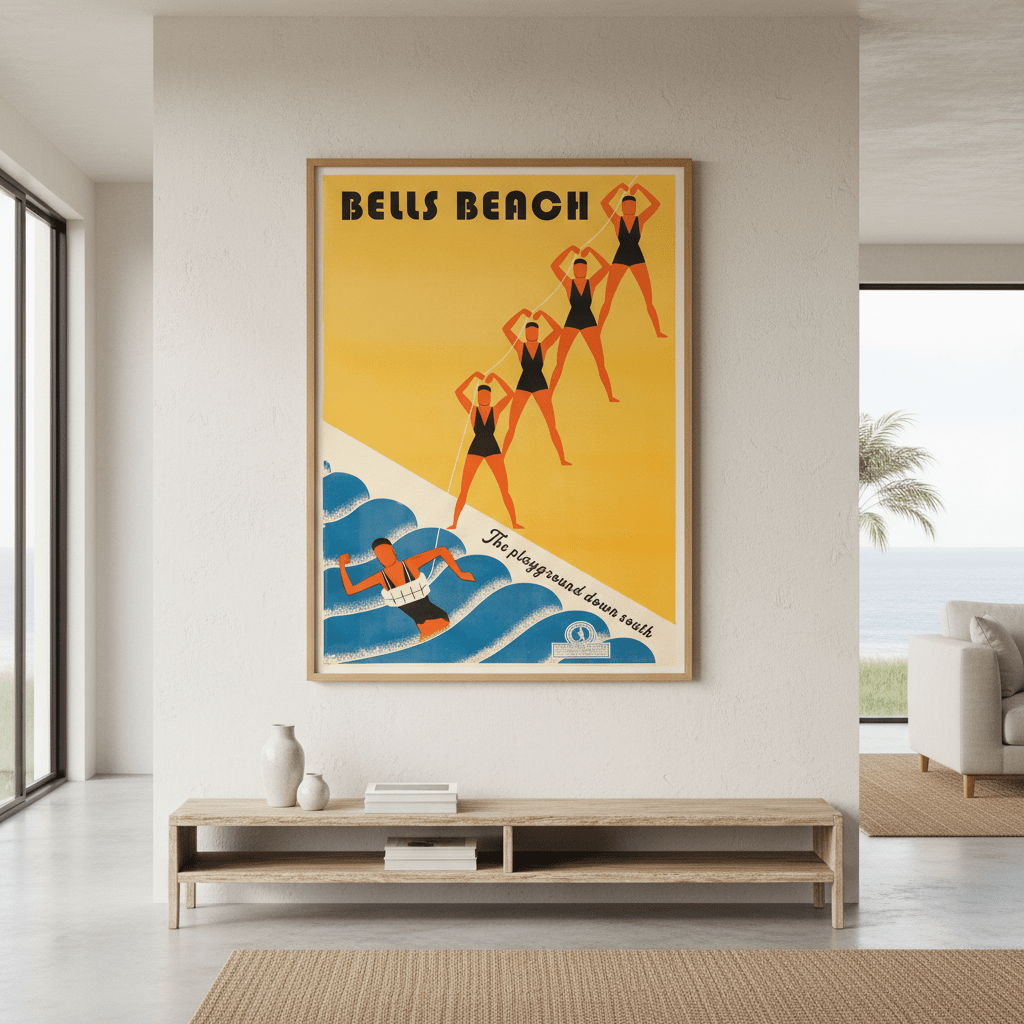 Custom Vintage Beach Club Retro Personalised Wall Art wall - art - picture - poster