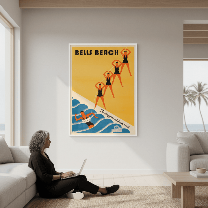 Custom Vintage Beach Club Retro Personalised Wall Art wall - art - picture - poster