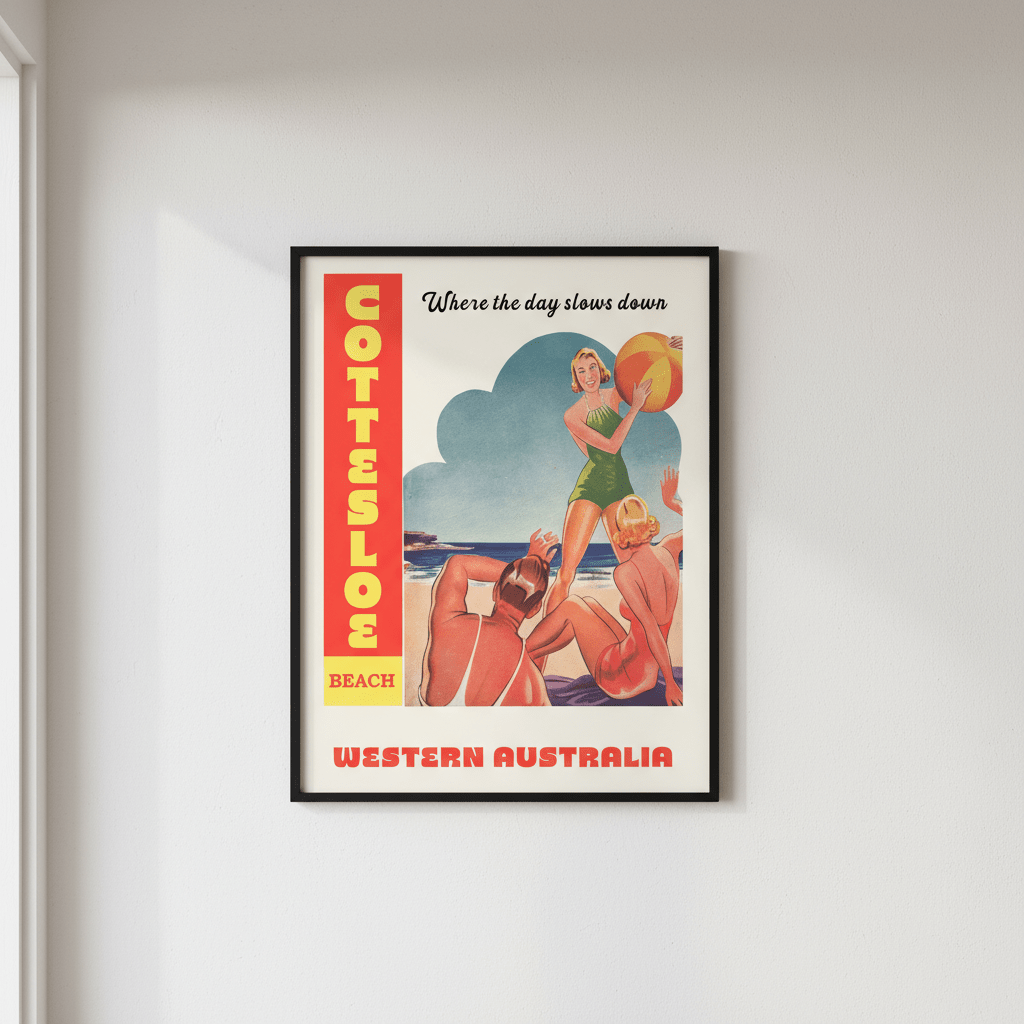 Custom Vintage Beach Personalistion Wall Art Print wall - art - picture - poster