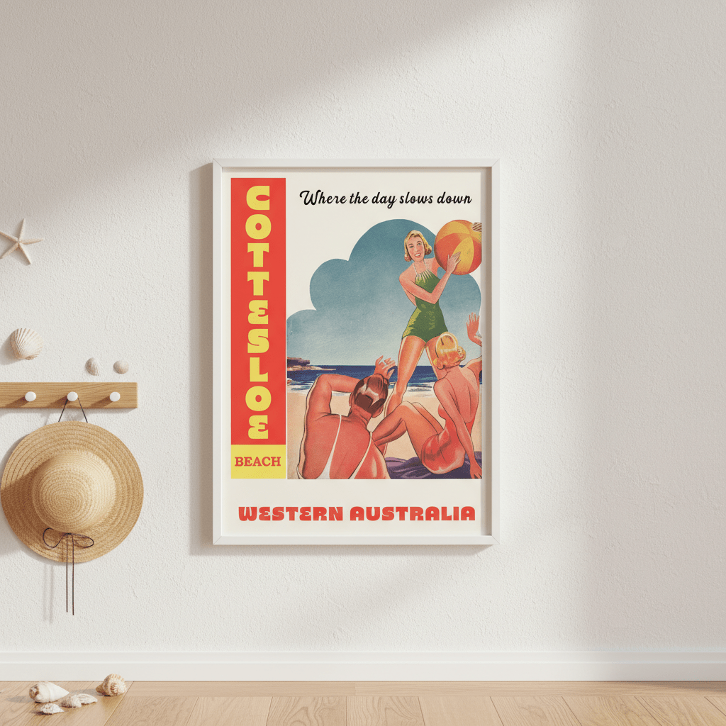 Custom Vintage Beach Personalistion Wall Art Print wall - art - picture - poster