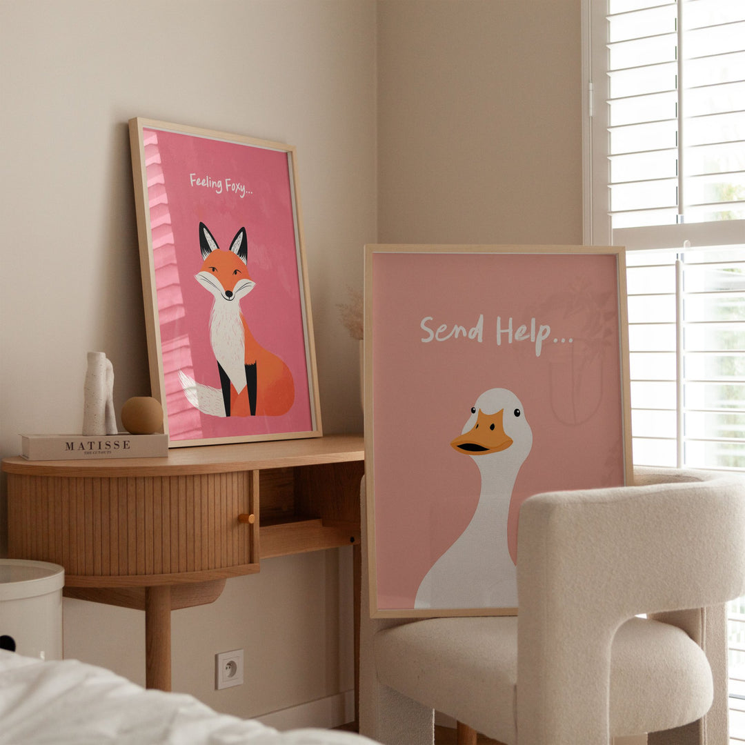 Cute Animal Quote Pair Wall Art - Style My Wall