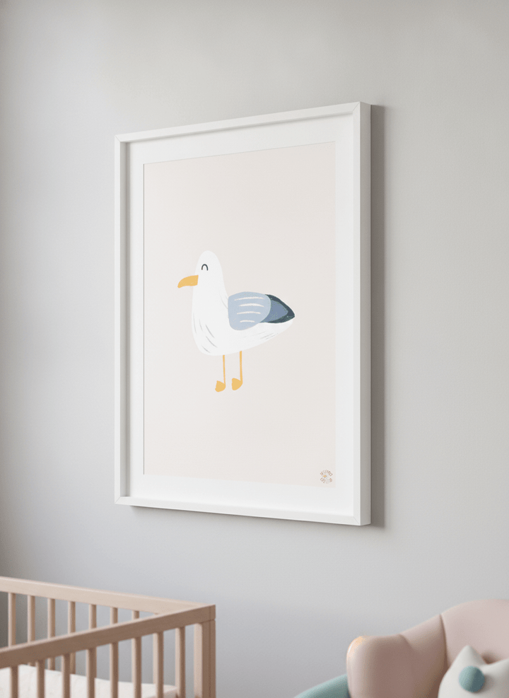 Soft neutral wall art styled in a serene nursery with pastel tones