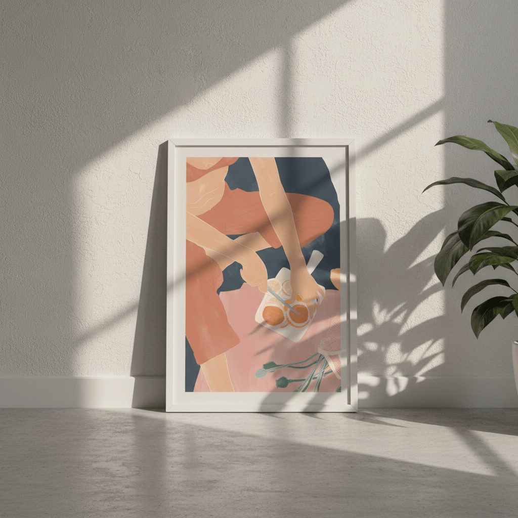 Cutting Grapefruits by Ivy Green Illustrations wall - art - picture - poster