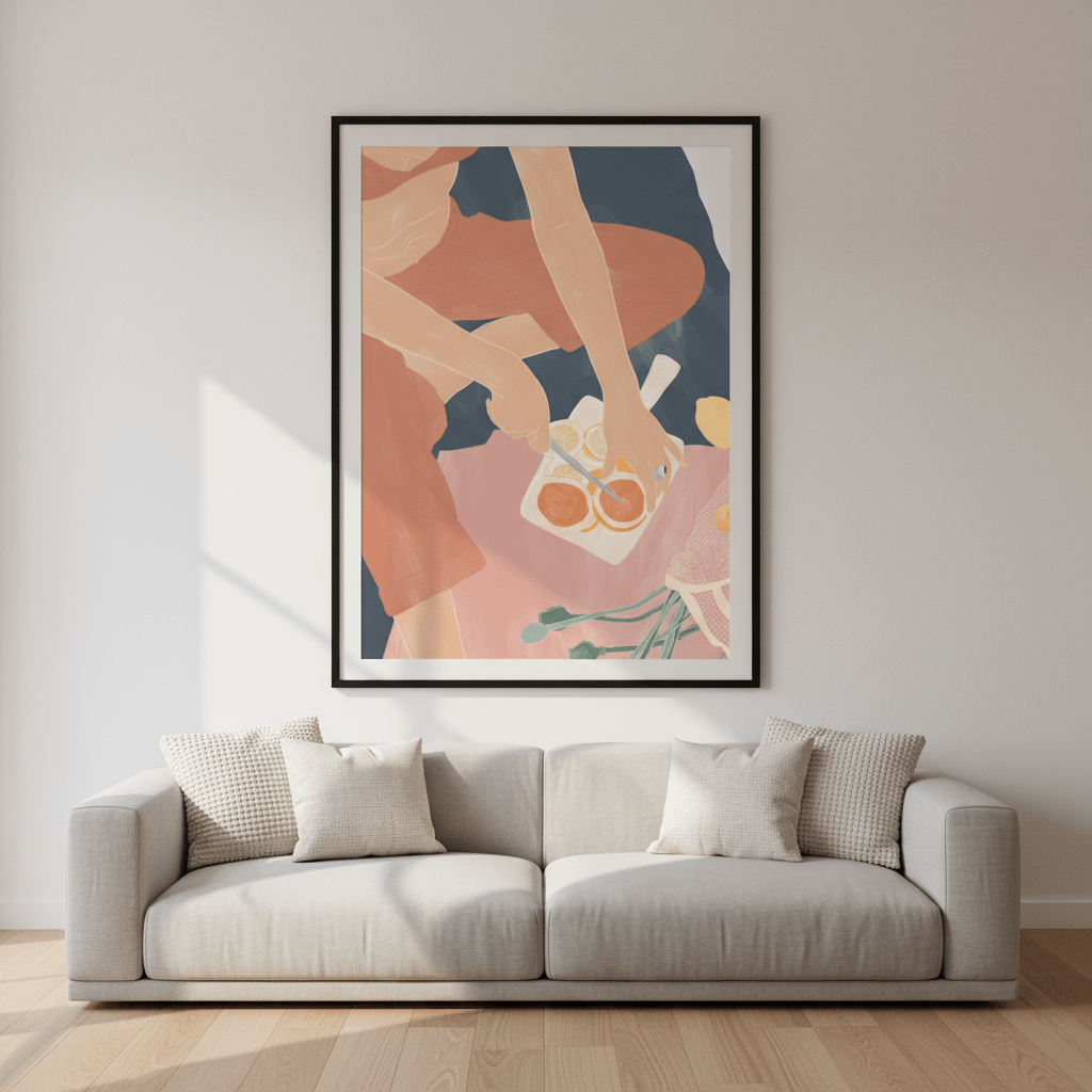 Cutting Grapefruits by Ivy Green Illustrations wall - art - picture - poster