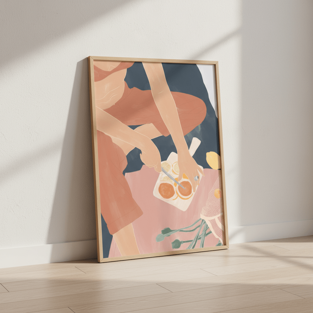 Cutting Grapefruits by Ivy Green Illustrations wall - art - picture - poster