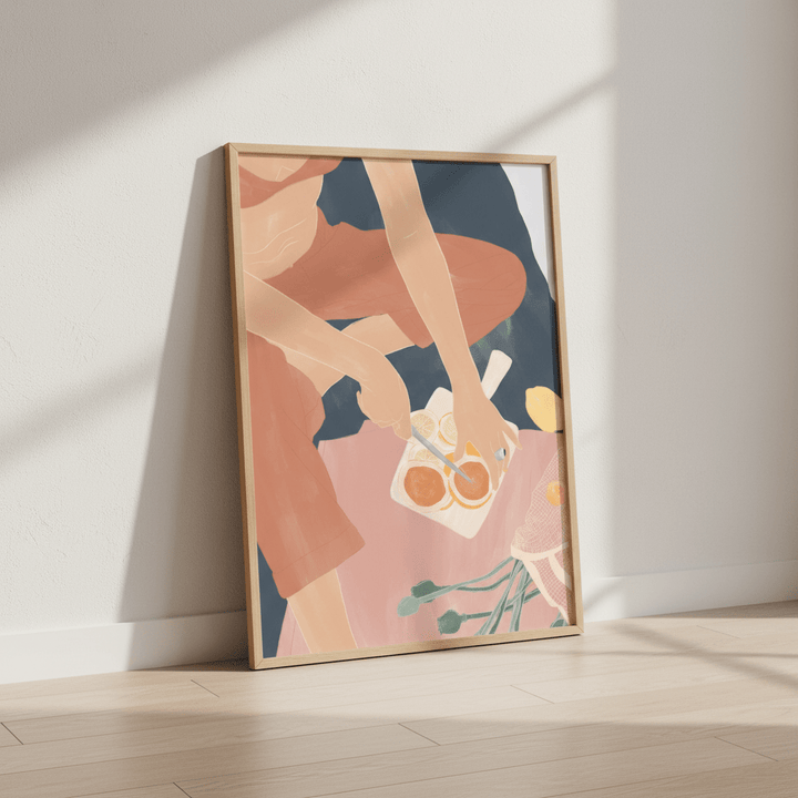 Cutting Grapefruits by Ivy Green Illustrations wall - art - picture - poster