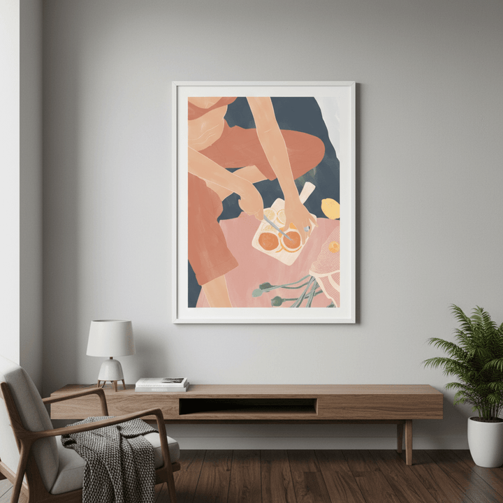 Cutting Grapefruits by Ivy Green Illustrations wall - art - picture - poster