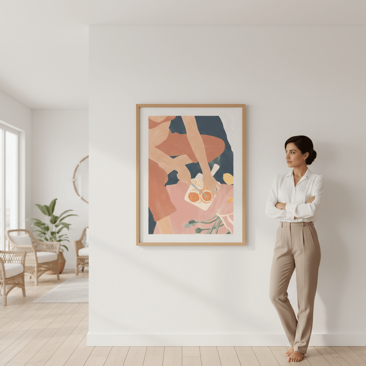 Cutting Grapefruits by Ivy Green Illustrations wall - art - picture - poster