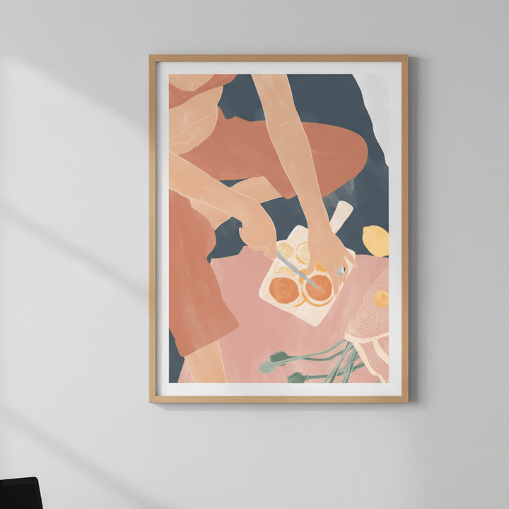 Cutting Grapefruits by Ivy Green Illustrations wall - art - picture - poster