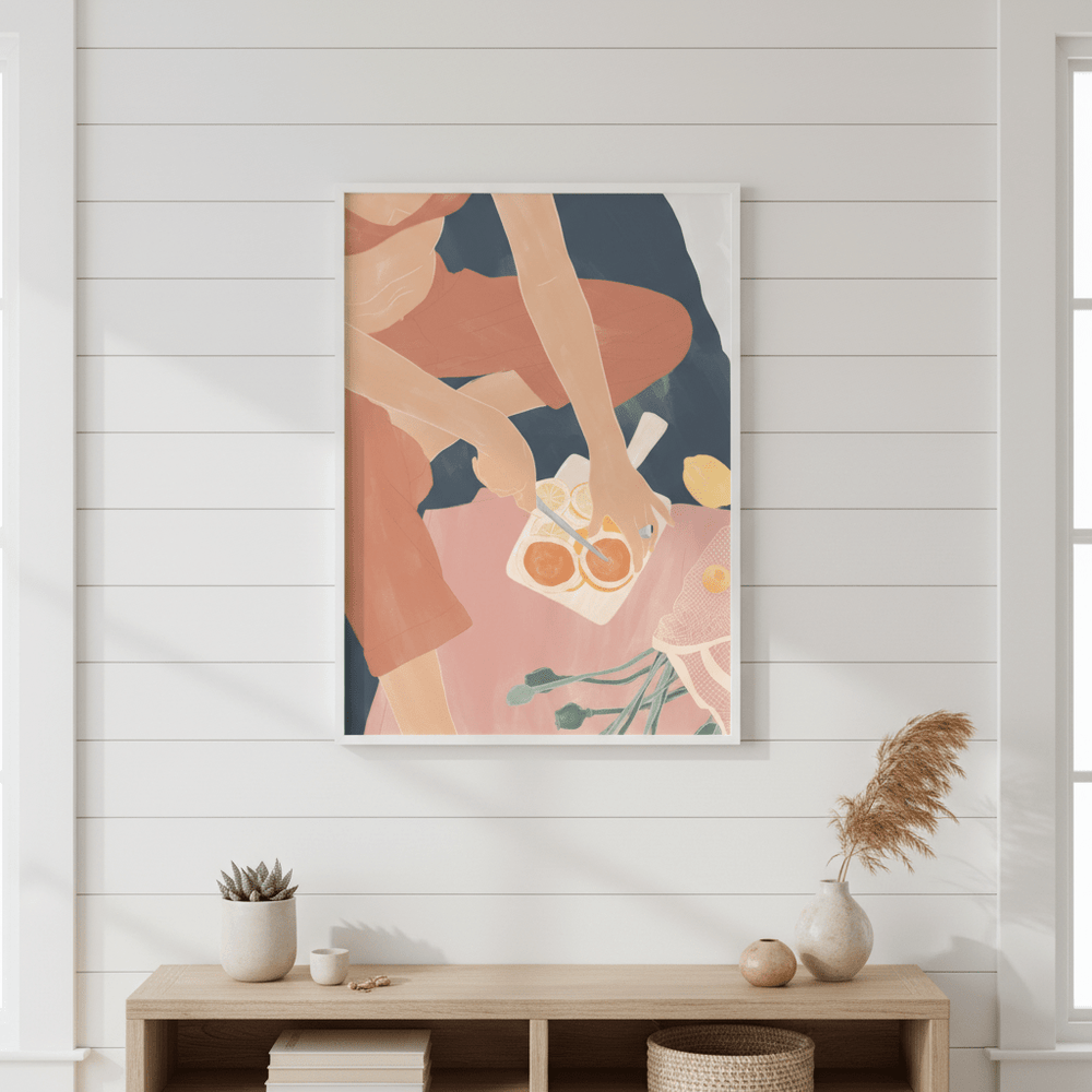 Cutting Grapefruits by Ivy Green Illustrations wall - art - picture - poster