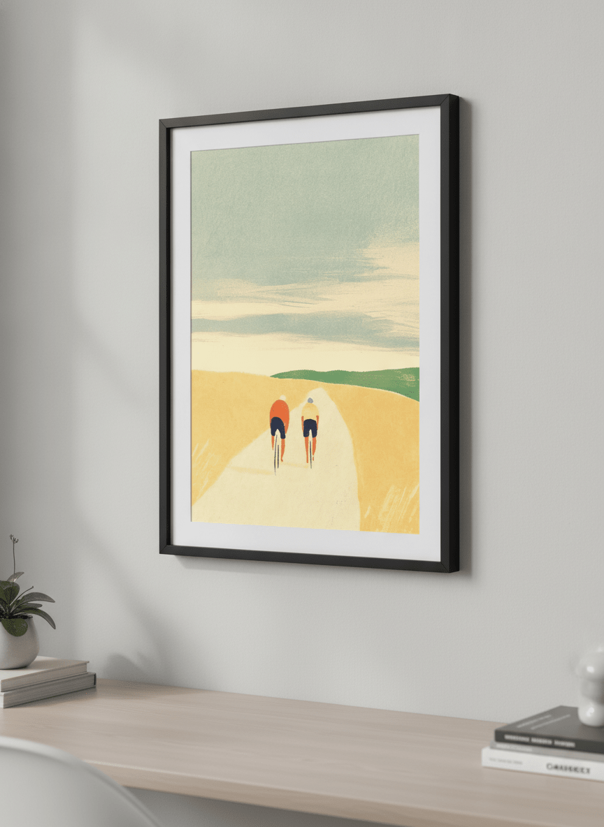 Contemporary wall art featured in a bright modern office workspace