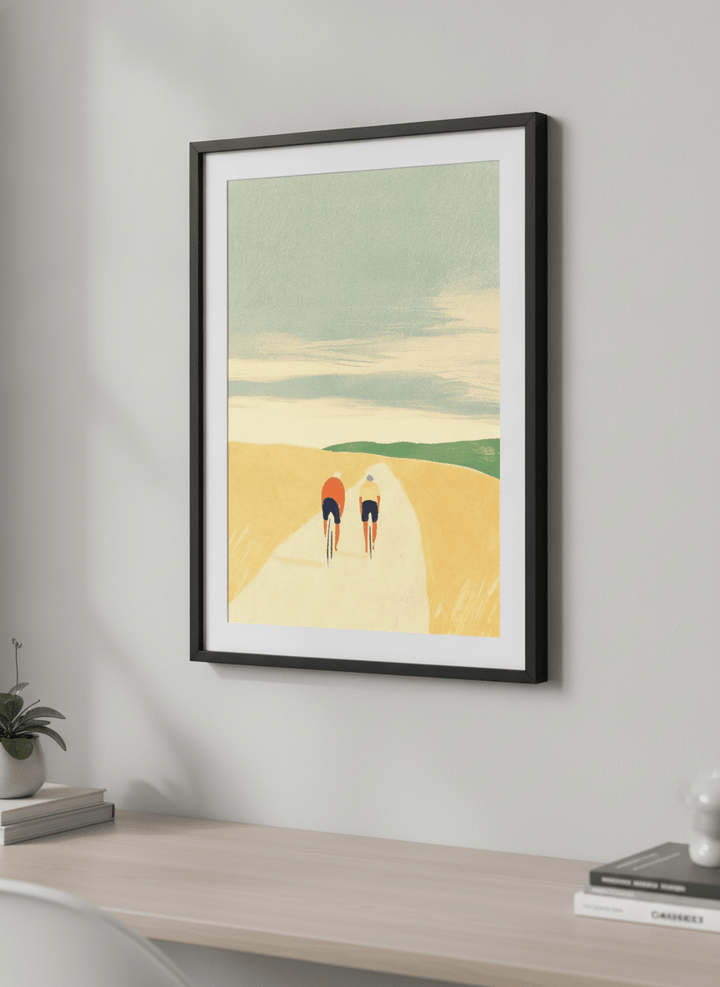 Contemporary wall art featured in a bright modern office workspace
