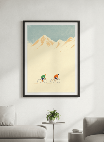 Modern wall art styled above a sofa in a neutral living room