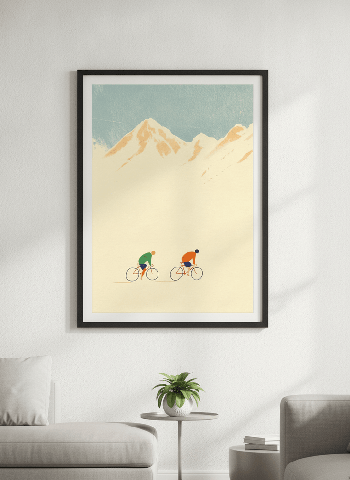 Modern wall art styled above a sofa in a neutral living room