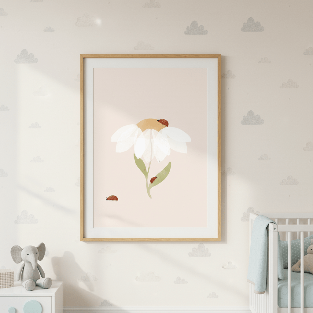 Daisy and Ladybugs by Menina Lisboa wall - art - picture - poster