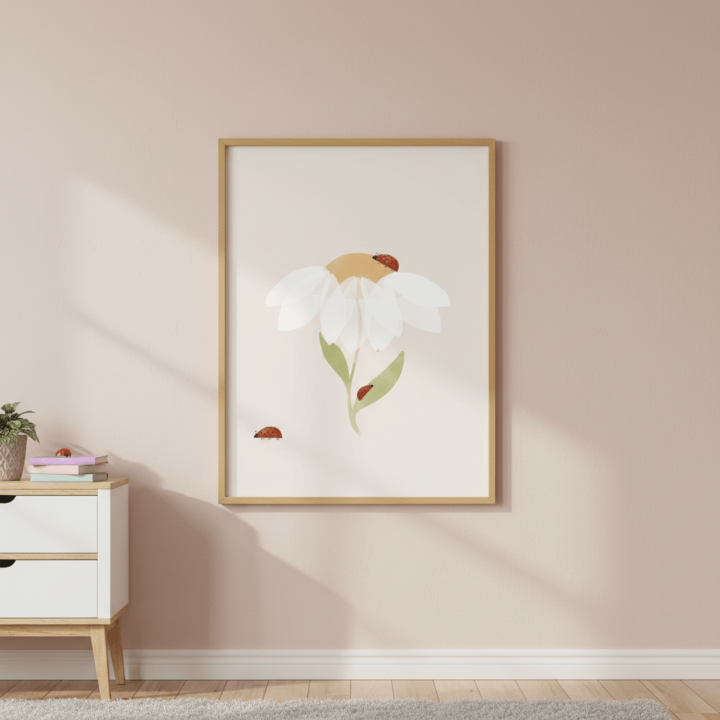 Daisy and Ladybugs by Menina Lisboa wall - art - picture - poster