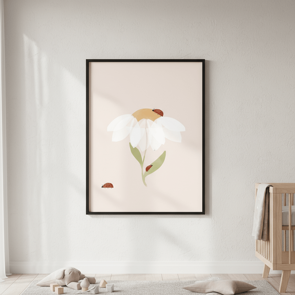 Daisy and Ladybugs by Menina Lisboa wall - art - picture - poster