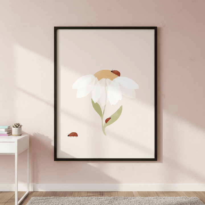Daisy and Ladybugs by Menina Lisboa wall - art - picture - poster