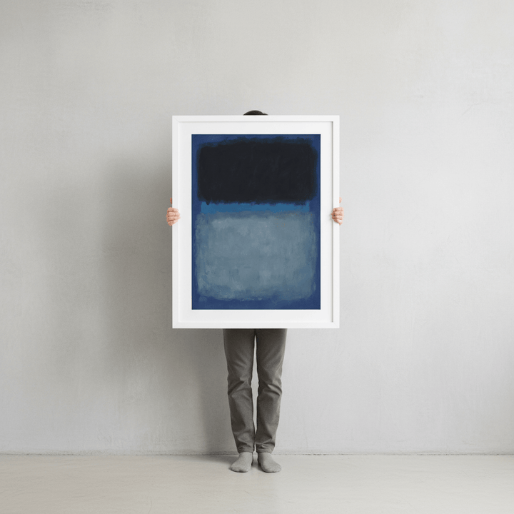 Dark vs Light Blue Rothko Inspired Abstract Art wall - art - picture - poster