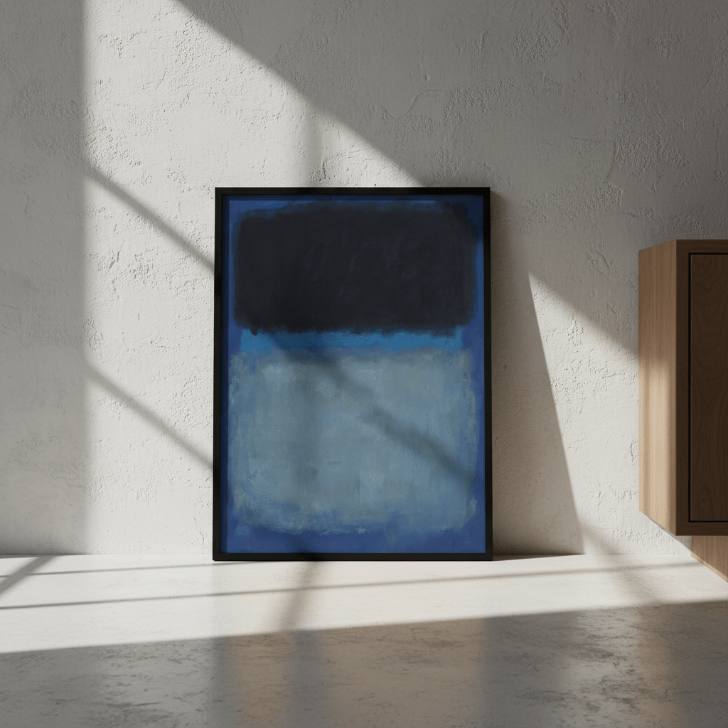 Dark vs Light Blue Rothko Inspired Abstract Art wall - art - picture - poster