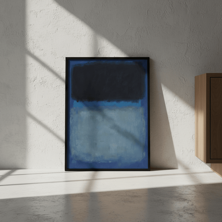 Dark vs Light Blue Rothko Inspired Abstract Art wall - art - picture - poster