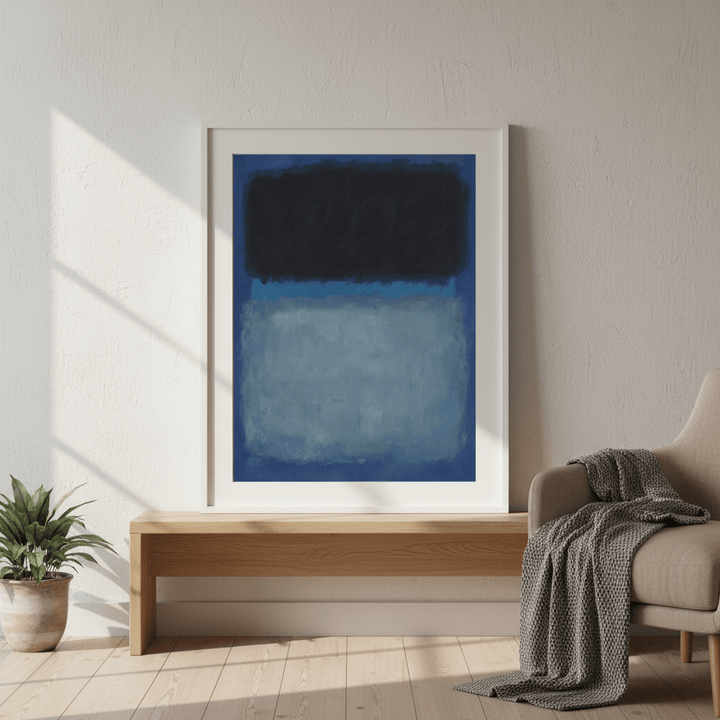 Dark vs Light Blue Rothko Inspired Abstract Art wall - art - picture - poster