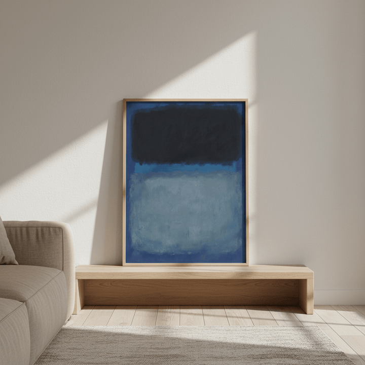 Dark vs Light Blue Rothko Inspired Abstract Art wall - art - picture - poster